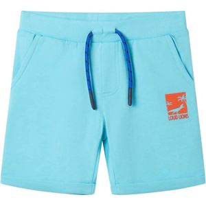 Kindershorts - Trekkoord - Katoen - Maat 92 - Zeeblauw