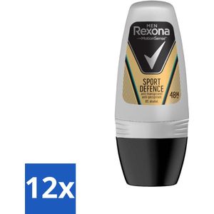Rexona Men - Sport Defence - Deo Roll-on - 50 ml - Voordeelverpakking - 12 stuks