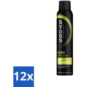12 x SYOSS - Pure Fresh Droogshampoo - Shampoo - Langdurige Styling - 200ml - Droogshampoo - Fris Haar - Haarverzorging - Sjoss - Droogshampoo Zonder Siliconen