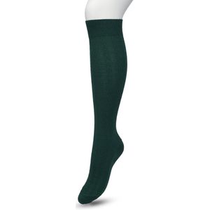Bonnie Doon Bio Kabel Kniekousen Dames Donker Groen maat 36/42 - Klassiek Kabel patroon - Biologisch Katoen - Ultiem comfort - Classic Cable Knee High - OEKO-TEX - Gladde Naden - Duurzaam Huidvriendelijk Bio Katoen - Trekking Green - BP211507.380