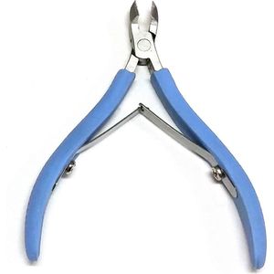 Rojafit Budget Semiprofessionele Nagelriem,Huid en Vellentang RVS,Springveer,Snede:1/2-6mm,Lengte 95 mm,32 gr.- Blauw