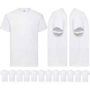 12 pack witte shirts Fruit of the Loom ronde hals maat S Valueweight