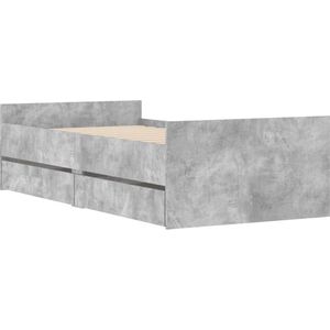 vidaXL - Bedframe - met - lades - betongrijs - 75x190 - cm - Small - Single