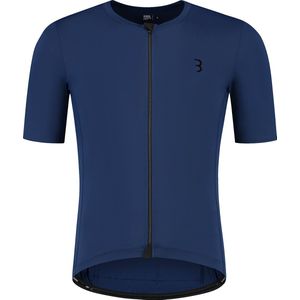 BBB Cycling Fietsshirt Heren Korte Mouw Essence - Wielershirt Heren Korte Mouw - Allround Wielrenshirt Heren - Donker Blauw - Maat L - BBW-408