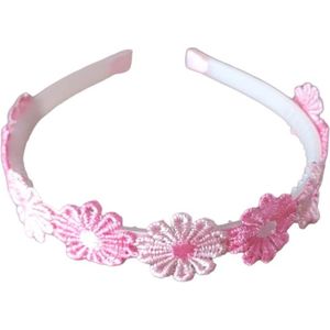 Diadeem Meisjes met Madeliefjes - Communie - Lentefeest - Haaraccessoires - Roze