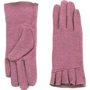 Dunne wollen / acryl dames handschoenen kleur roze maat M/L