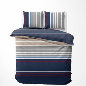 Nautica Dekbedovertrek - Dekbedovertrek 140 x 200 - Dekbedovertrekken - Dekbedovertrek 1 persoons - Bradford Blauw Rood