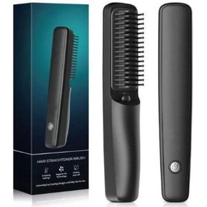 WNHB® Draadloze stijlborstel - USB oplaadbare stijltang voor baard en haar - unisex stylingtool - compact zwart