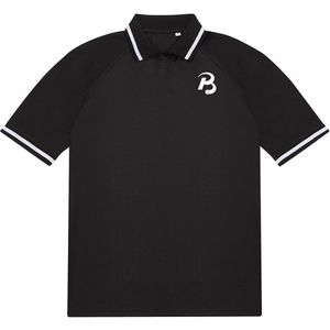 Badèl Sportpolo Unisex – Padel Kleding – Ademend & Duurzaam – Zwart - Maat S