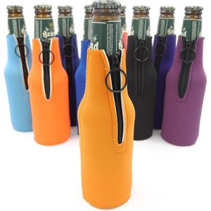 Koelhouder / koelhoud / isolatie hoesje voor 30 cl (bier)flesje kleur oranje