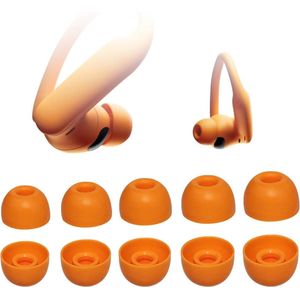 Allecto Plus - Vervangende oordopjes voor draadloze oortjes, geschikt voor oplaadcase, maten XL/L/M/S/XS, lichtoranje.