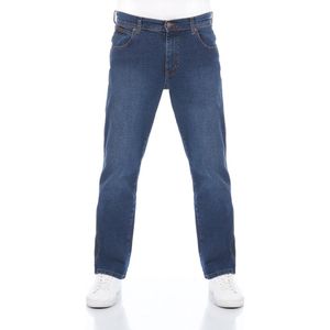 Wrangler Heren Jeans Broeken Texas Stretch regular/straight Fit Blauw Volwassenen Denim Jeansbroek