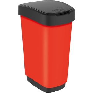 Draaibak 25 l met deksel, kunststof (PP) BPA-vrij, rood, 25 l (33,3 x 25,2 x 47,6 cm)