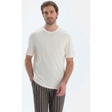 Dagi - Shirt - Ecru - Jersey - Normale Pasvorm - Kwartmouw