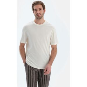 Dagi - Shirt - Ecru - Jersey - Normale Pasvorm - Kwartmouw