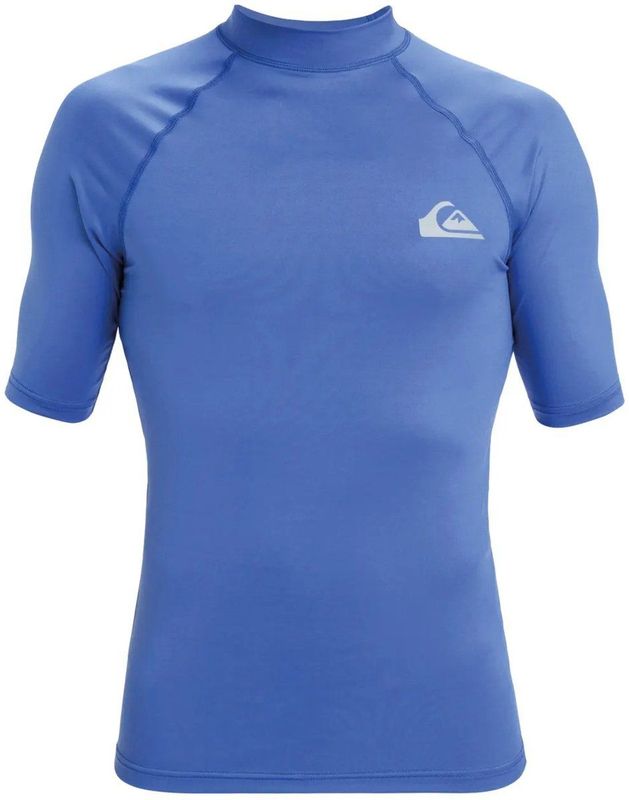 Quiksilver - S/S Rashguard - Sportshirt - Blauw - 84% Gerecycled Polyester