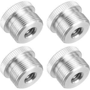 Adapters microfoonstandaard: vrouwelijk 1/4 inch naar mannelijk 5/8 inch - 4 stuks, zilverkleurig - Aluminiumlegering