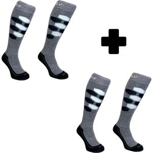 Hingly Skisokken 2-pack HexaSki Grijs - Zwart 39-42