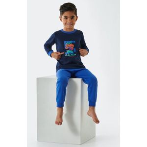 Schiesser- pyjama lang kinderen - Ruimtevoertuig donkerblauw - maat 116