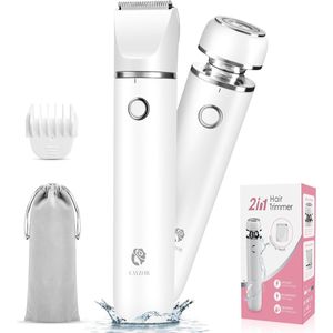 2-in-1 Elektrische Bikinitrimmer en Scheerapparaat voor Dames - Nat/Droog Gebruik, Pijnloos en Waterdicht
