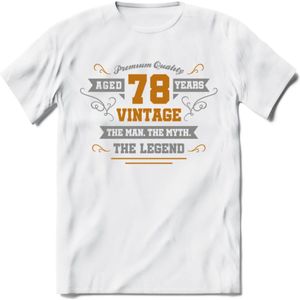 78 Jaar Legend T-Shirt | Goud - Zilver | Grappig Verjaardag Cadeau | Dames - Heren | - Wit - XXL