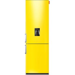 NUNKI LARGEH2O (Lucid Yellow Gloss All Sides) Combi Bottom Koelkast, E, 197+71l, Handle, Waterdispenser