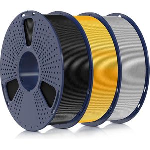 3D Printer Filament Robust PLA+ 1.75mm Size Accuracy +/- 0.03mm Black - 1KG Spool (2.2pounds) Total 3kg