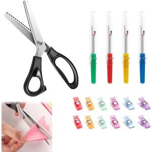 Allecto plus - Stoffen Knipschaar Set - Schaar Draadknippers Naaiclips - Naaien Handwerken - Verstelbare Hoek - Stof Papier Snijden