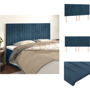 vidaXL Hoofdbord - Bedaccessoires - 180x118 cm - Donkerblauw Fluweel - Bedonderdeel