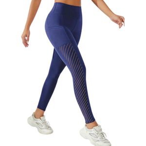 NOVAWAVE Breathable Pocket Legging - Dames - Sportbroek - Sportlegging - Mesh panelen - Ademend - met zakken - Comfortabel - Navy Blue - Blauw - Maat S