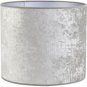 Light & Living Cilinder Lampenkap Chelsea - Zilver - 35x30cm - Voor Tafellampe - Staande Lam