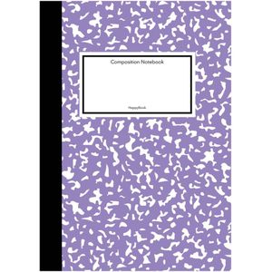Composition notebook - Lila - Softcover - Gelijnd - Werk - Studie - School - Dagboek - Elastiek - Gratis Boekenlegger - Cadeau - Relatiegeschenk