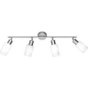 LED Plafondspot - Trion Smast - E14 Fitting - 4-lichts - Rechthoek - Mat Nikkel - Aluminium