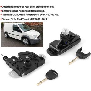 Motorkapvergrendelingsset 6C1A-16D748-AB - Met 2 sleutels - Geschikt voor Transit MK7 2006-2011 .