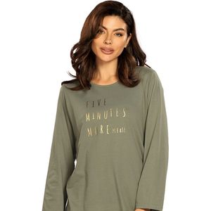 Dames Nachthemd 'Five More Minutes' Khaki Groen