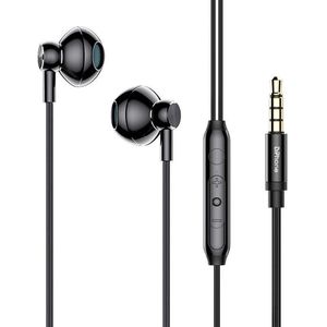 DrPhone Hi12 AUX1 - 3.5MM Jack In-Ear Oordoppen / 6 Bit - HiFi Stereo Headset met Mic + Volume Controle & Bass – Zwart