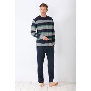 Gestreepte herenpyjama van Hajo - Blauw - Maat - 48