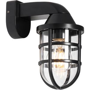 QAZQA joeri - Moderne Wandlamp voor buiten - 1 lichts - D 112 mm - Zwart - Buitenverlichting