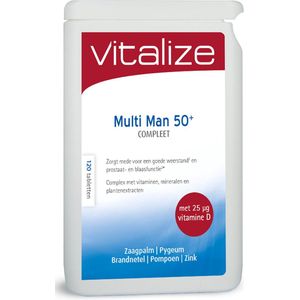 Vitalize Multi Man 50+ Compleet 120 tabletten | Ondersteunt een goede weerstand - Zorgt mede voor het behoud van de prostaat- en blaasfunctie¹*