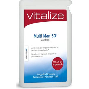 Vitalize Multi Man 50+ Compleet 120 tabletten - Ondersteunt een goede weerstand - Zorgt mede voor het behoud van de prostaat- en blaasfunctie¹*
