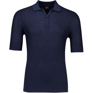 Boss Orange - Poloshirt - Donkerblauw - Met Rits