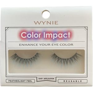 Wynie - Nep Wimpers - Valse Wimpers - Fake Lashes - Zwart Blauw - 1,7 cm. lang - Zonder lijm - 1 Paar - UA153418