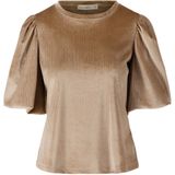 Zusss T-shirt Rib Velour Pofmouw Top 0304 0017 Kit/goud Dames Maat - XS