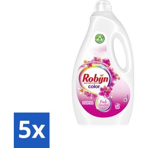 Robijn - Color Pink Sensation - Vloeibaar Wasmiddel - 60 Wasbeurten - Bulkverpakking - 5 stuks