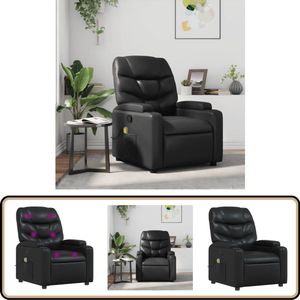 vidaXL Massagestoel - Verstelbaar - Kunstleer - Zwart Massagestoel - Relaxstoel - Loungestoel - Elektrische Massage - Massage Functie