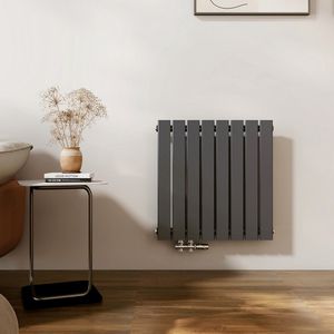EMKE Radiator - Plat Design - Mat Antraciet - 63x62 cm - 450 W - Kolomradiator Vertical - Verwarming voor Alle Ruimtes