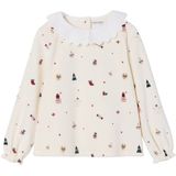 Vertbaudet Meisjespyjama fluweel / velours met kraagje en ruches van popeline