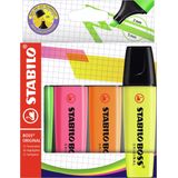 STABILO BOSS ORIGINAL - Markeerstift - Extreem Hoge Kwaliteit - Kartonnen Etui Met 4 Kleuren