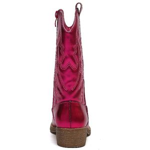 SmileFavorites® Meisjes Cowboylaarzen met Hak - Roze - Imitatieleer - Maat 30