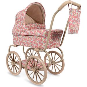 Konges Slojd - Minnie - Poppenwagen - Fiola en Kitty Pink - Met Matras en Opbergmand